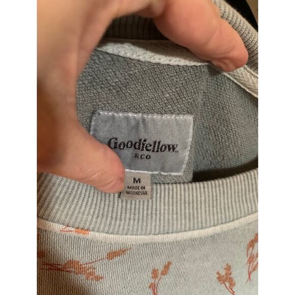 Goodfellow & Co-Crewneck-Pullover-Sweatshirt-Floral Print-Light Blue-Men's-M - Picture 3 of 5